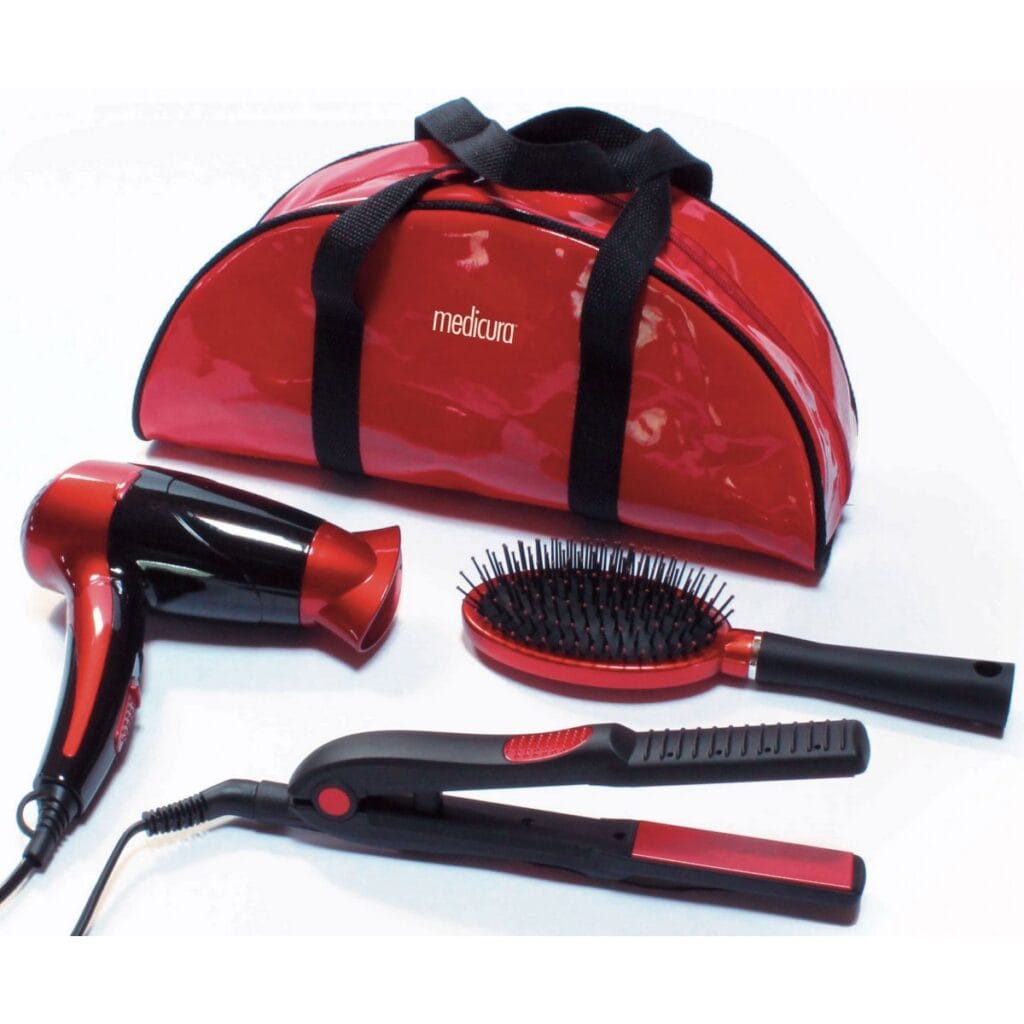 Set De Belleza Secador Cepillo Plancha De Pelo Y Bolsa Arm350